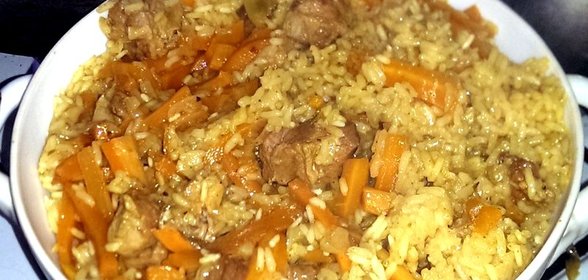 Плов из свинины в утятнице