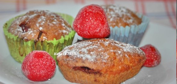 Бананово-клубничные кексики (маффины)_Bаnаnа Strawberry Muffins