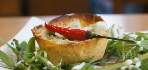 Тарталета из мексиканской тортильи четыре сыра