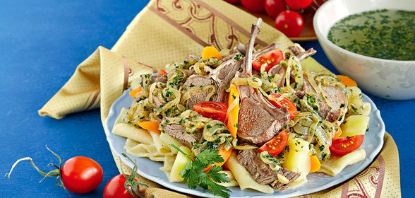 Куллама, отварное мясо с овощами