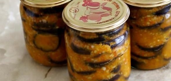 Салат «Огонек» из баклажанов (на зиму)