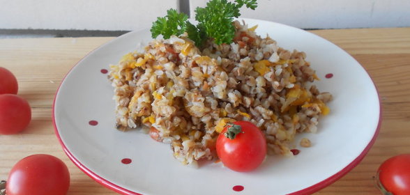 Гречневая каша с овощами в кашеварке (постная)