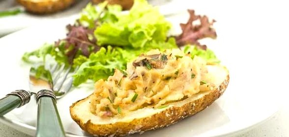 Картофель запеченный с шампиньонами