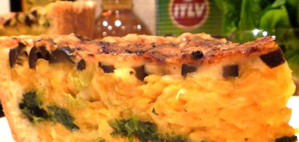 Пирог тыквенно-сырный с маслинами