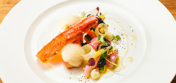 Камчатский краб с мини-овощами