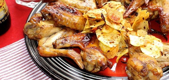 Куриные крылышки по – шанхайски и острая картошка