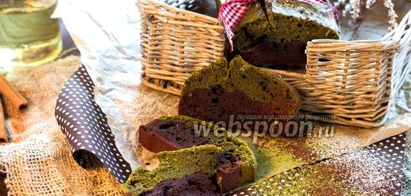 Кекс шоколадный с зеленым чаем матча