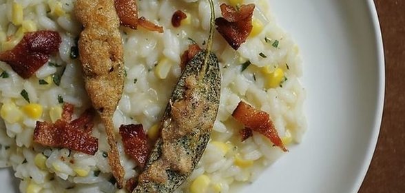 Ризотто с кукурузой и анчоусами