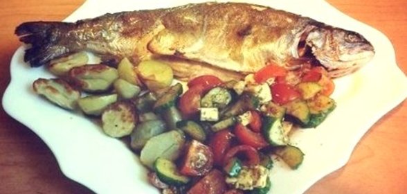 Радужная форель гриль с гариниром