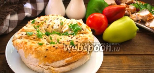Пирог из лаваша с горошком и сыром