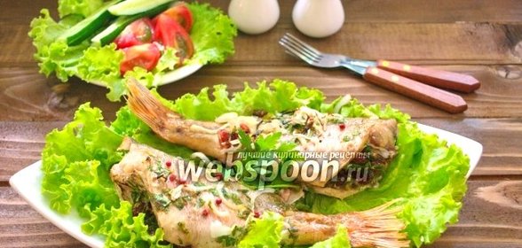 Красный окунь запечённый с вяленой вишней