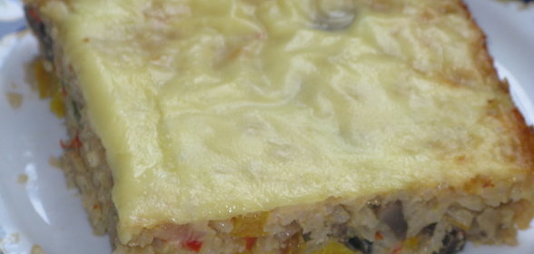 Запеканка рисовая с овощами и грибами