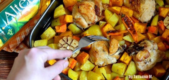 Осенняя курочка с овощами