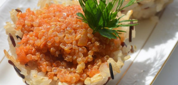 Киноа в рисовых корзиночках