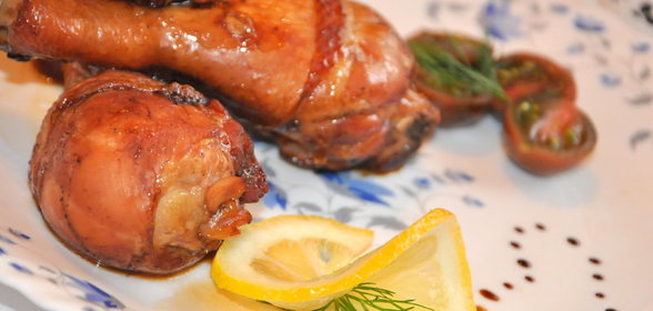 Куриные голени, маринованные в соевом соусе с медом