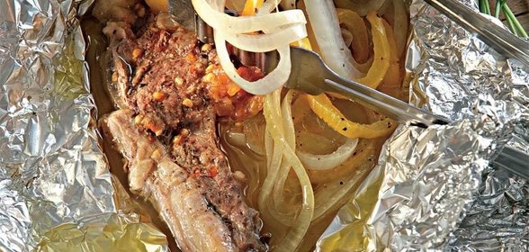 Баранина, запеченная с овощами