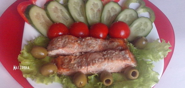 Кета с медом и горчицей