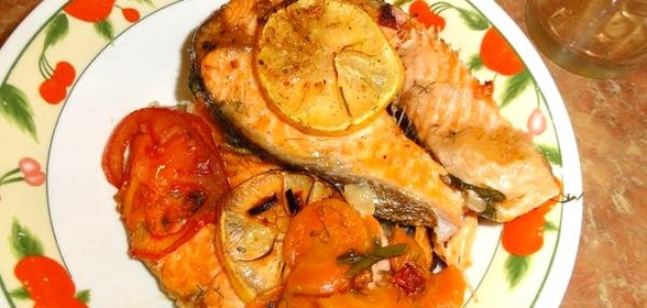 Стейк из семги в духовке