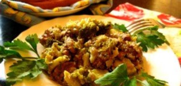 Куриная печень с брокколи