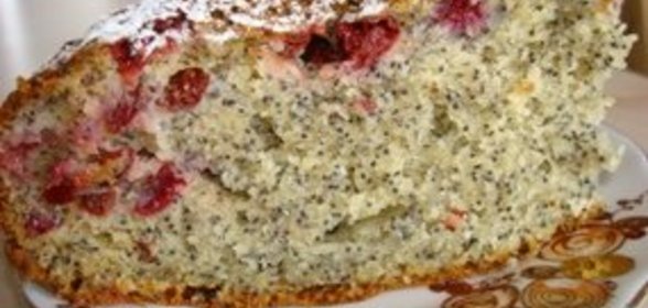 Клюквенный кекс с маком