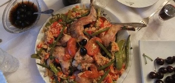 Кролик с рисом и овощами