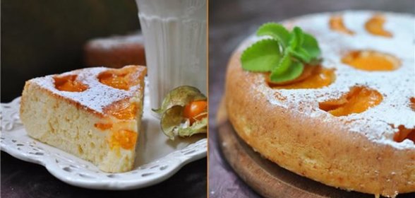 Пирог с персиками из мультиварки