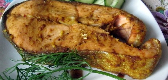 Стейк из кеты на пару