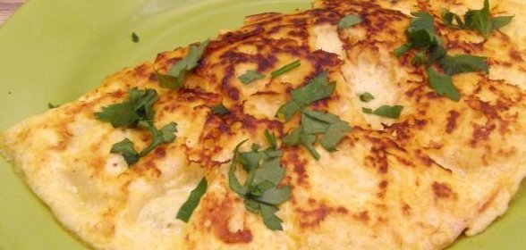 Омлет из желтков, фаршированный грибами