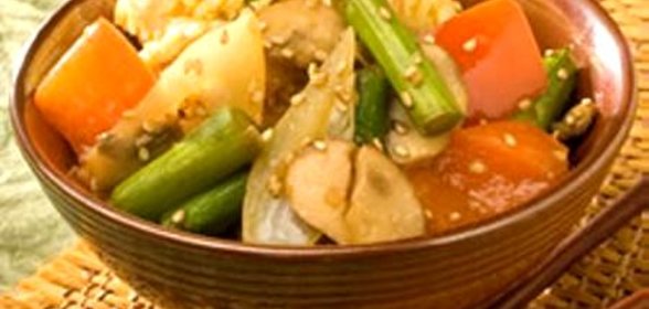 Жареные овощи с рисом