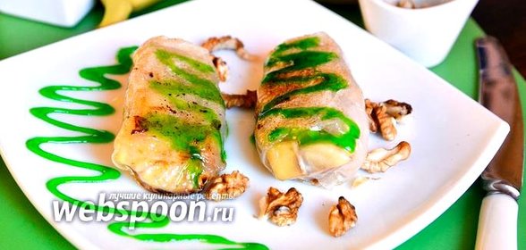 Спринг-роллы с бананами и грецкими орехами