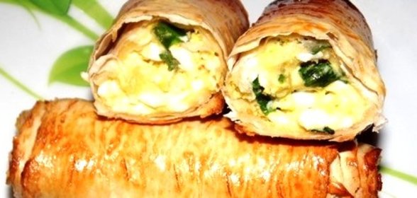 Лаваш с яйцом и зеленью