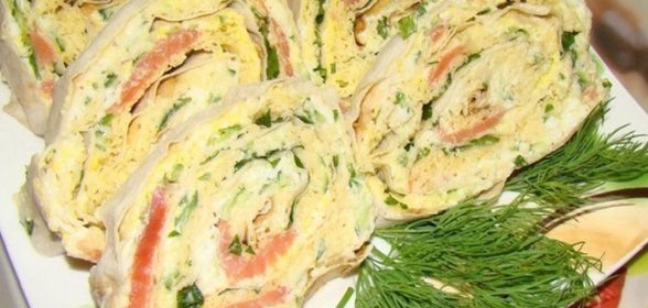 Лаваш с рыбой и плавленым сыром