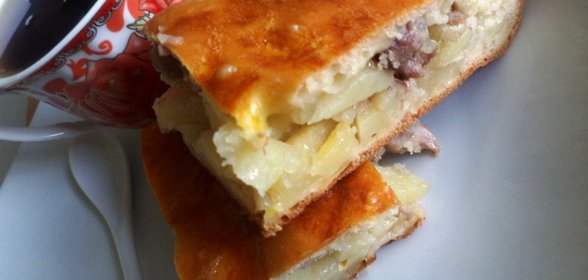 Пирог с картофелем и мясом (мамин рецепт)