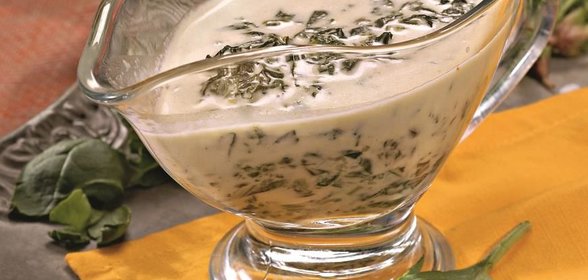 Сырный соус со шпинатом