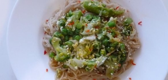 Рисовая лапша с овощами вок