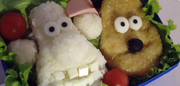 Отбивная куриная в кунжутной панировке («Золотой петушок») в японском бэнто