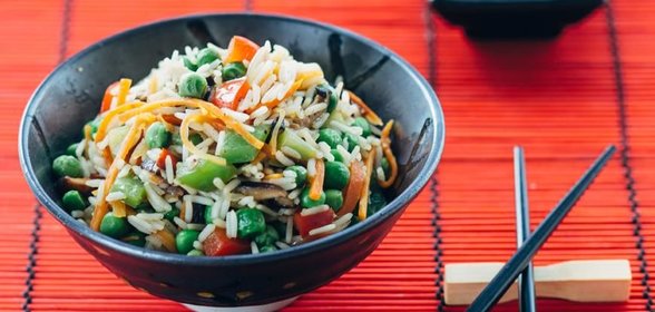 Азиатский рис с грибами