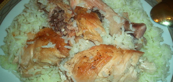 Плов с курицей, вернее курица под рисом (один из вариантов)