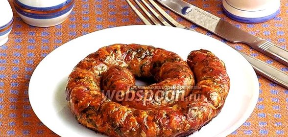 Колбаса домашняя с зеленью
