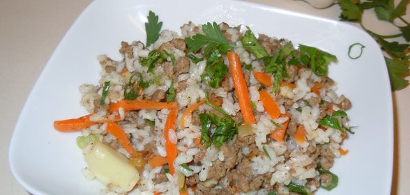 Каша БОГАТЫРСКАЯ ( с мясом, овощами и чесноком)