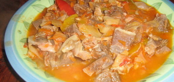 Овощное рагу с желудочками