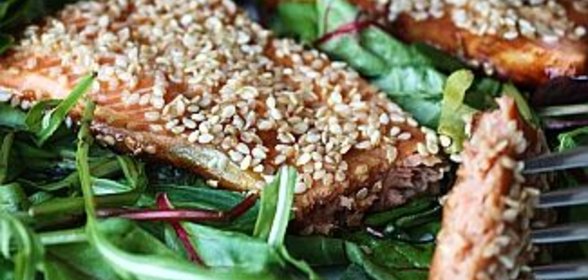 Семга в медово-соевом соусе