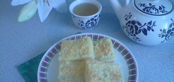 Творожный пирог Неженка(с ревенем)