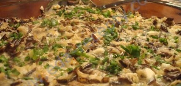 Яичница с диким рисом и грибами