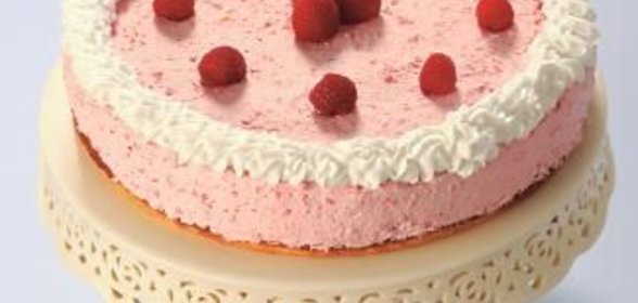 Малиновый творожный торт