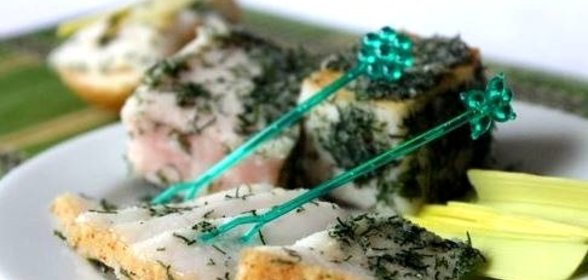 Сало с укропом