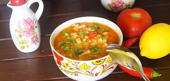 Тунисский суп с нутом и перловкой