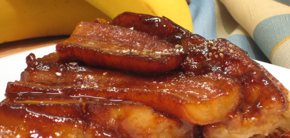 Пирог-перевертыш с бананами в карамели