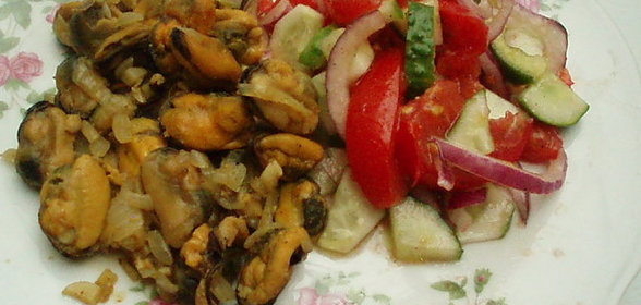 Мидии жареные для Ириши, Жени и Катюши