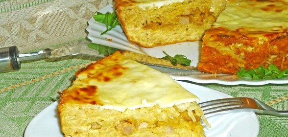 Запеканка из капусты с мясной начинкой